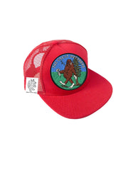 TODDLER Trucker Hat with Interchangeable Velcro Patch (Red)