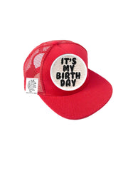 TODDLER Trucker Hat with Interchangeable Velcro Patch (Red)