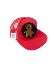 TODDLER Trucker Hat with Interchangeable Velcro Patch (Red)