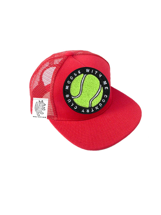 TODDLER Trucker Hat with Interchangeable Velcro Patch (Red)