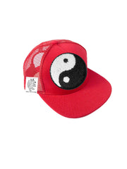 TODDLER Trucker Hat with Interchangeable Velcro Patch (Red)
