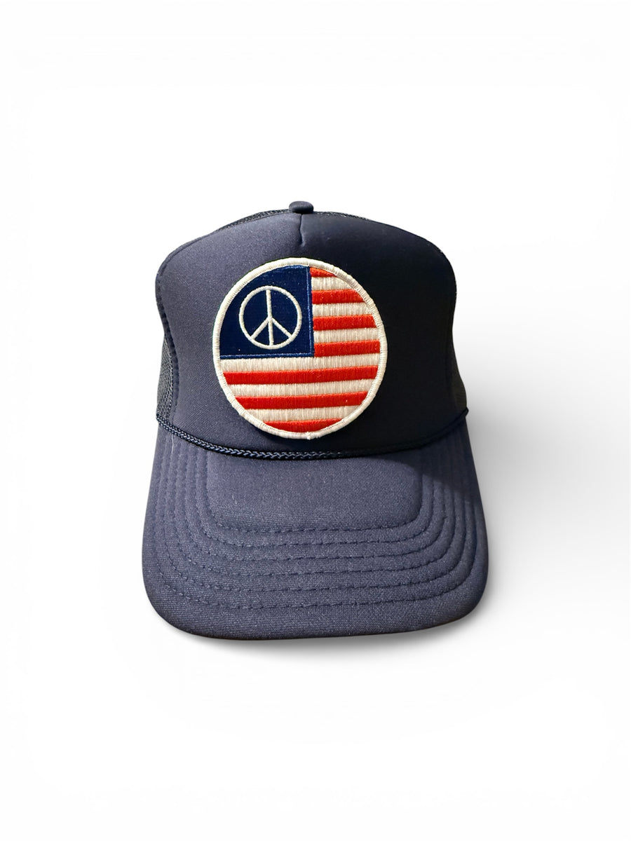 Velcro Patch USA Flag with Peace Sign