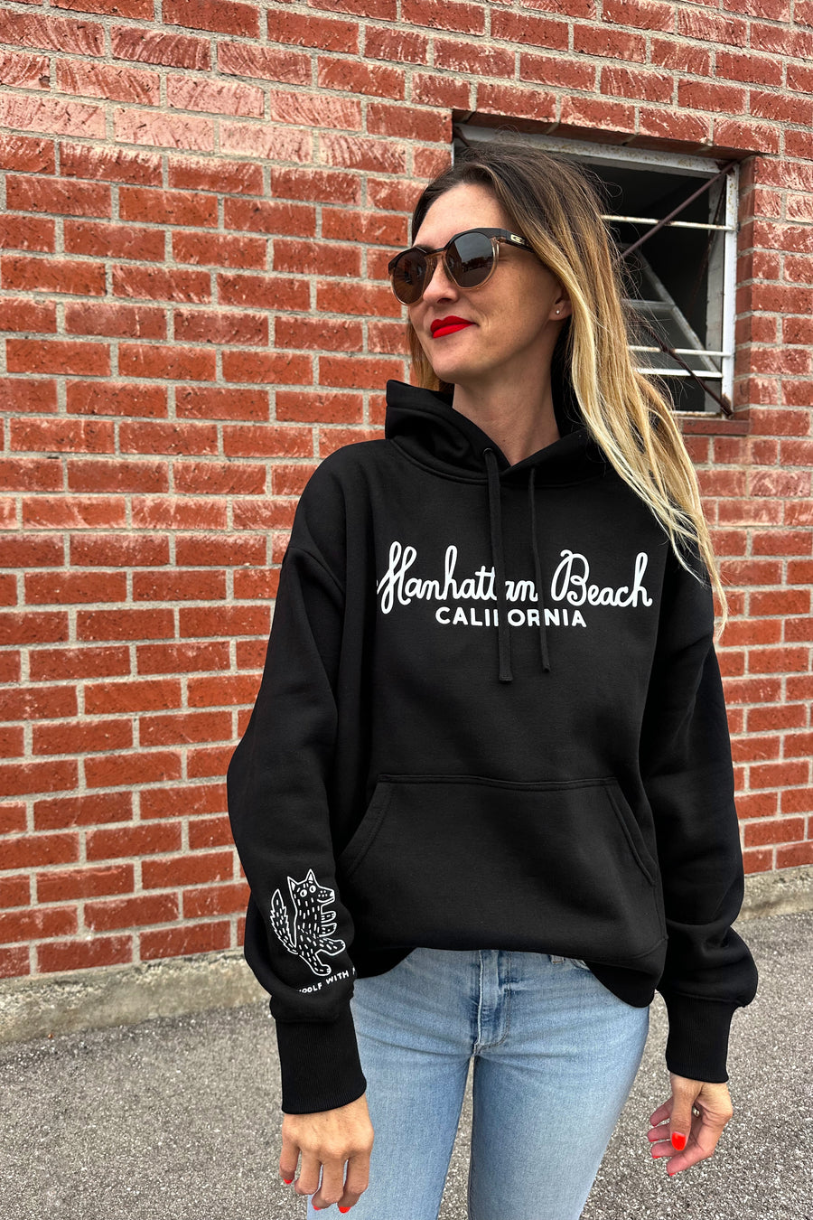 Hoodie Sweatshirt, Black (Choose a City)