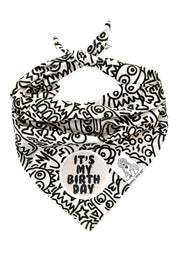 Dog Bandana Alien Line Art - Customize with Interchangeable Velcro Patches