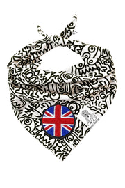 Dog Bandana Alien Line Art - Customize with Interchangeable Velcro Patches