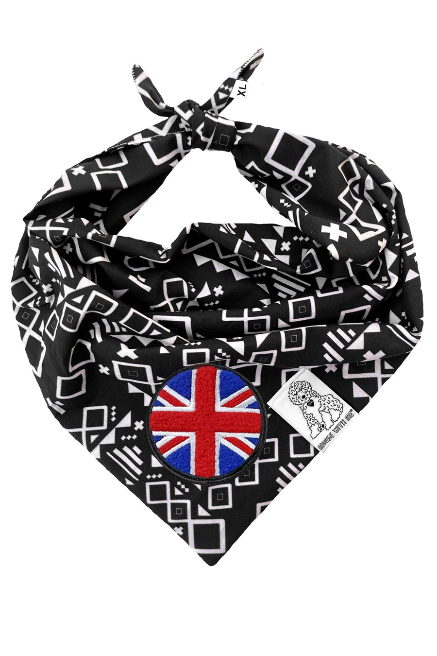 ★Dog Bandana Aztec - Customize with Interchangeable Velcro Patches