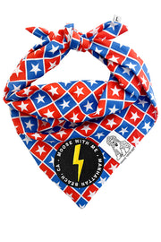 Dog Bandana Patriotic Stars - Customize with Interchangeable Velcro Patches