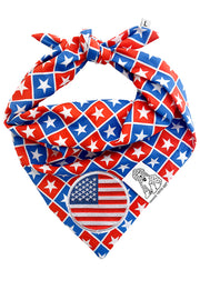 Dog Bandana Patriotic Stars - Customize with Interchangeable Velcro Patches