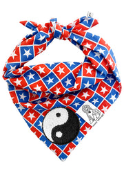 Dog Bandana Patriotic Stars - Customize with Interchangeable Velcro Patches