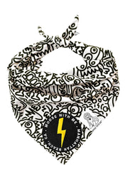 Dog Bandana Alien Line Art - Customize with Interchangeable Velcro Patches