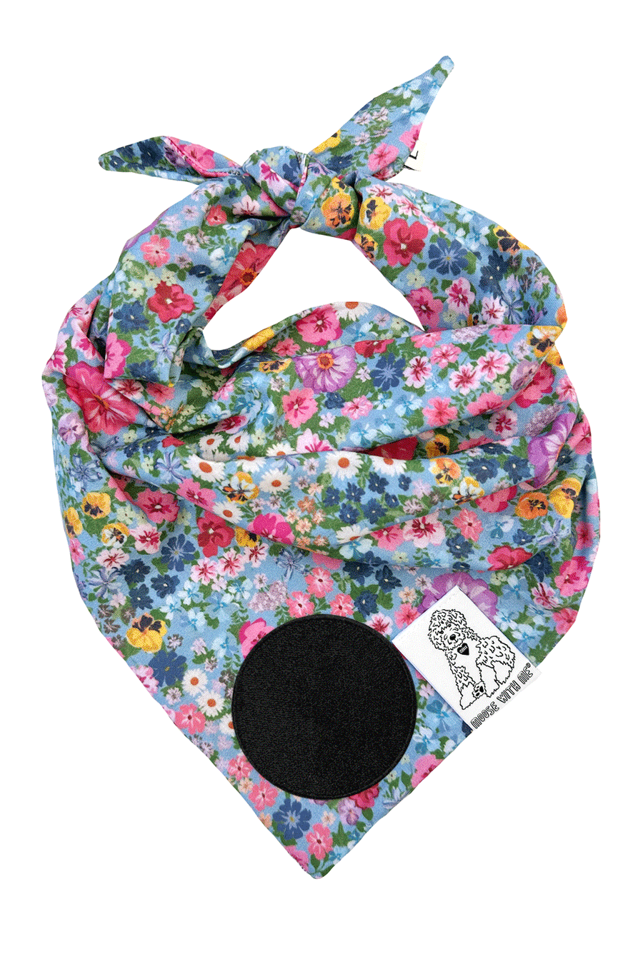 Dog Bandana Floral - Customize with Interchangeable Velcro Patches