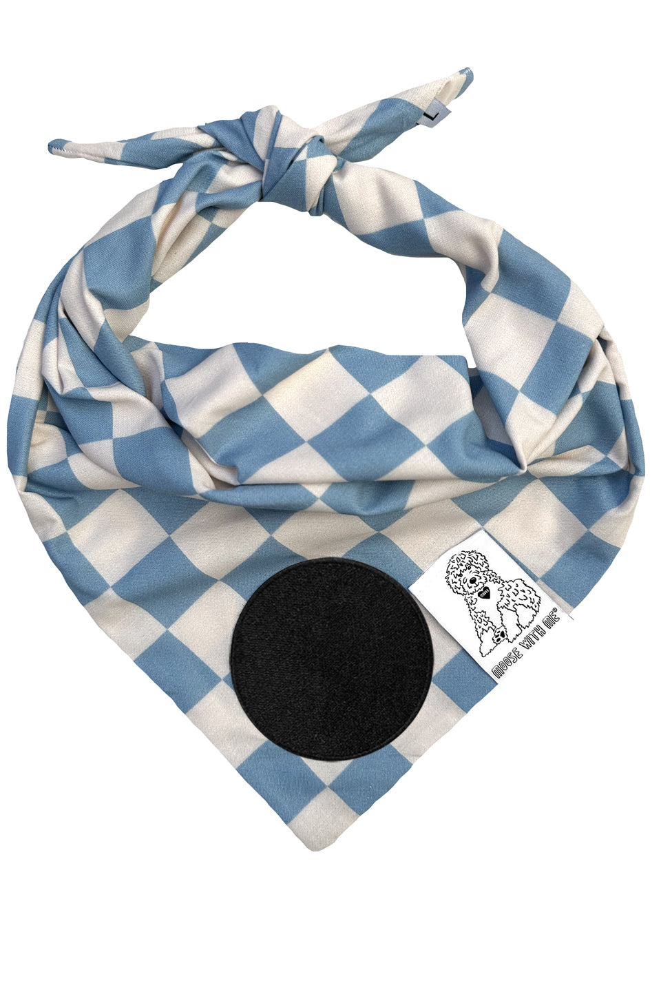 Tie On Dog Bandana Checkered Blue Dog Accessories: Moose With Me® USA –  Woolf With Me®