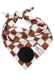 Dog Bandana Checkered - Customize with Interchangeable Velcro Patches