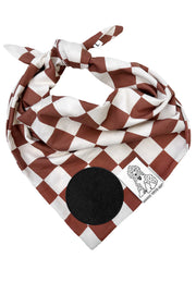 ★Dog Bandana Checkered - Customize with Interchangeable Velcro Patches