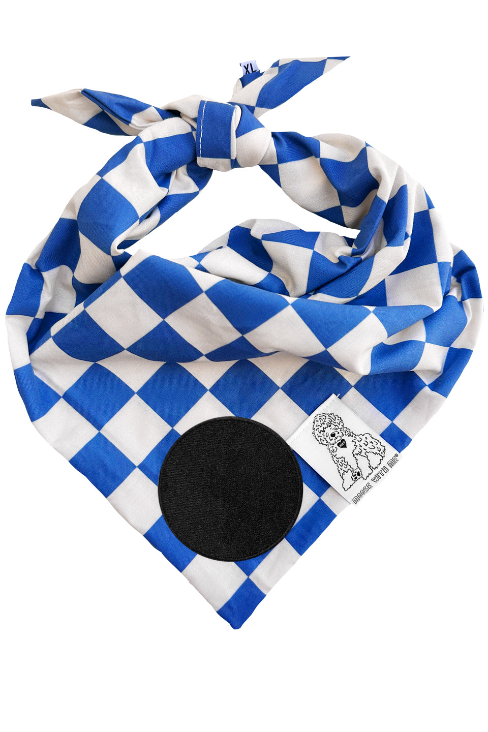 ★Dog Bandana Checkered - Customize with Interchangeable Velcro Patches