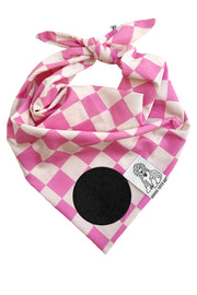 ★Dog Bandana Checkered - Customize with Interchangeable Velcro Patches