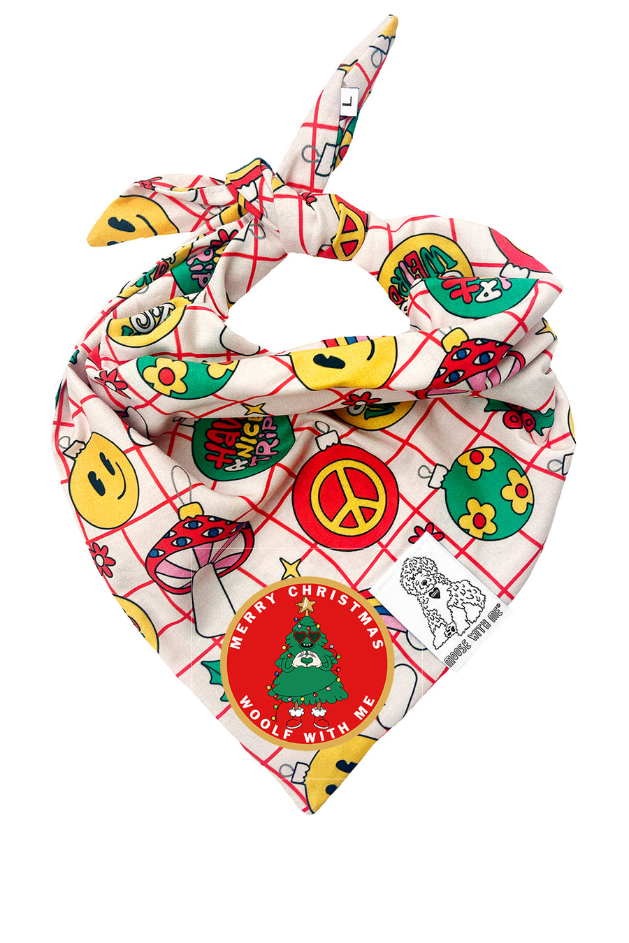 Dog Bandana Christmas Ornaments - Customize with Interchangeable Velcro Patches