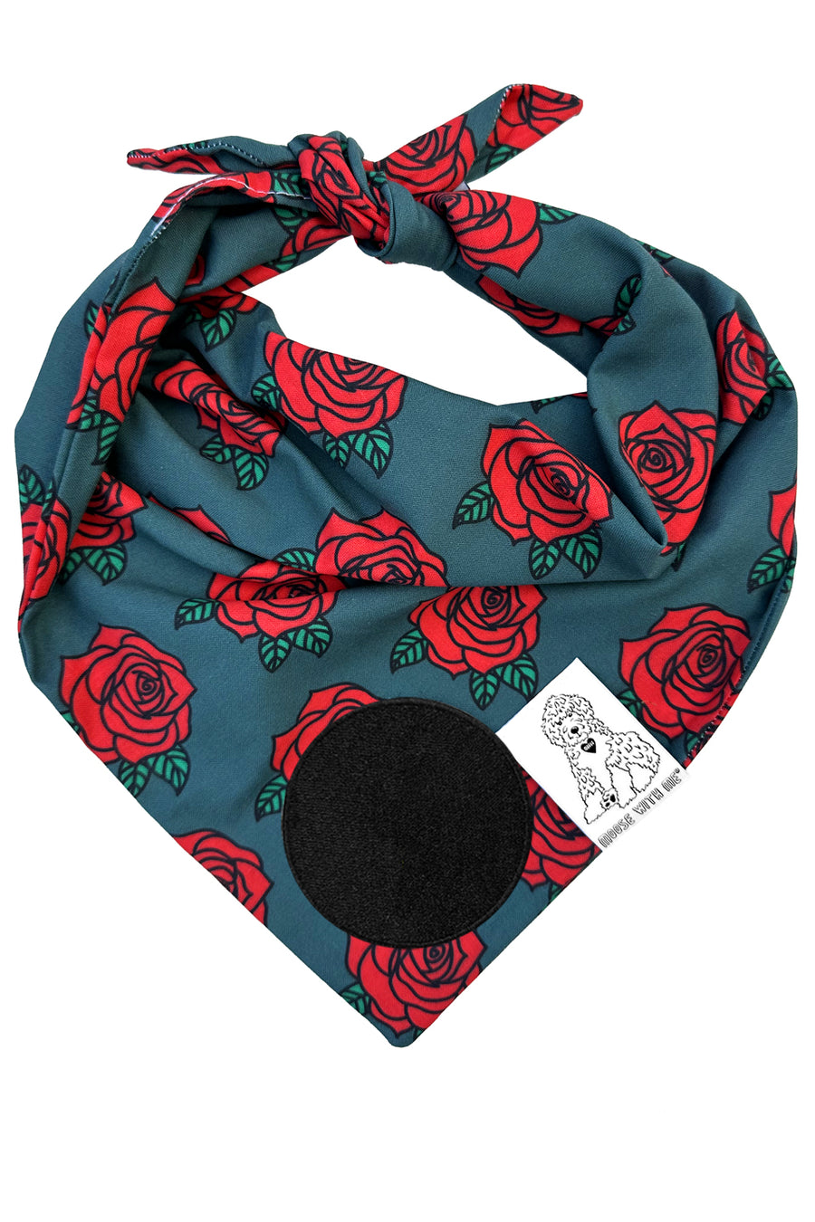 Dog Bandana Roses- Customize with Interchangeable Velcro Patches