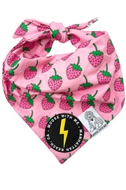Dog Bandana Strawberry - Customize with Interchangeable Velcro Patches