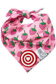 Dog Bandana Strawberry - Customize with Interchangeable Velcro Patches