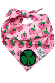Dog Bandana Strawberry - Customize with Interchangeable Velcro Patches