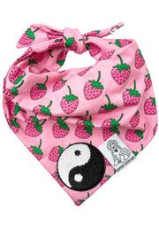 Dog Bandana Strawberry - Customize with Interchangeable Velcro Patches
