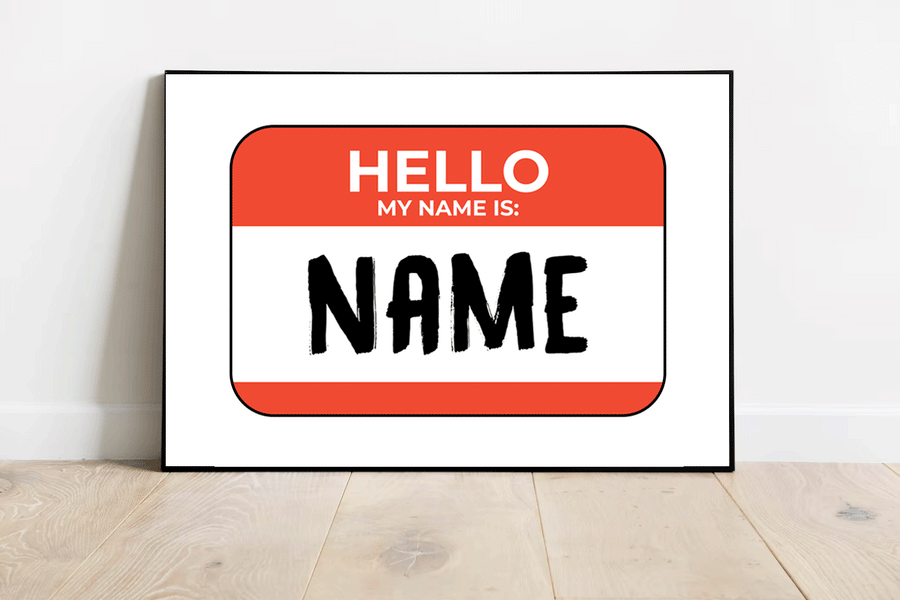 Personalized "Hello My Name Is" Wall Art