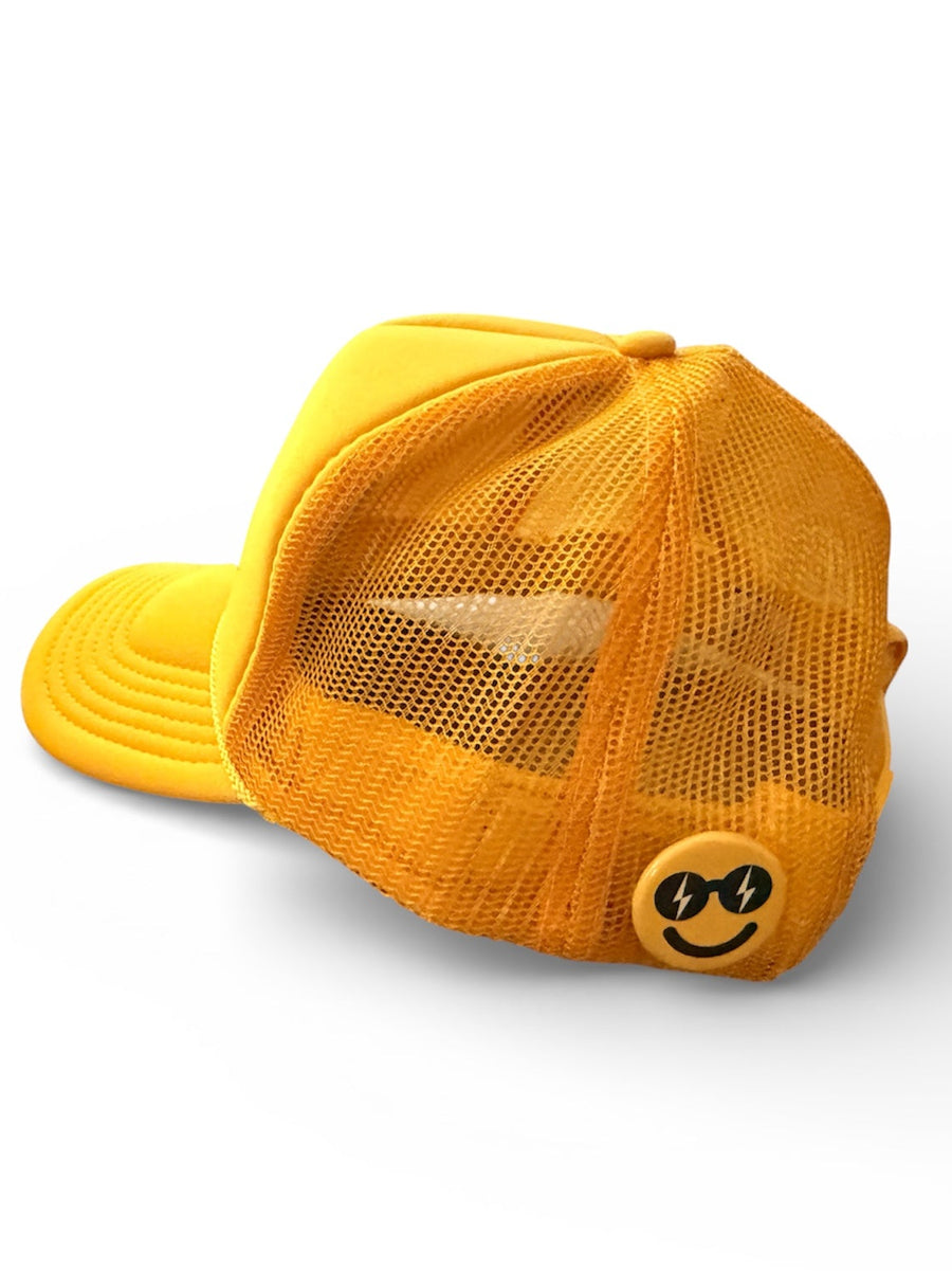 Pin Back Button - Lightning Bolt Smiley