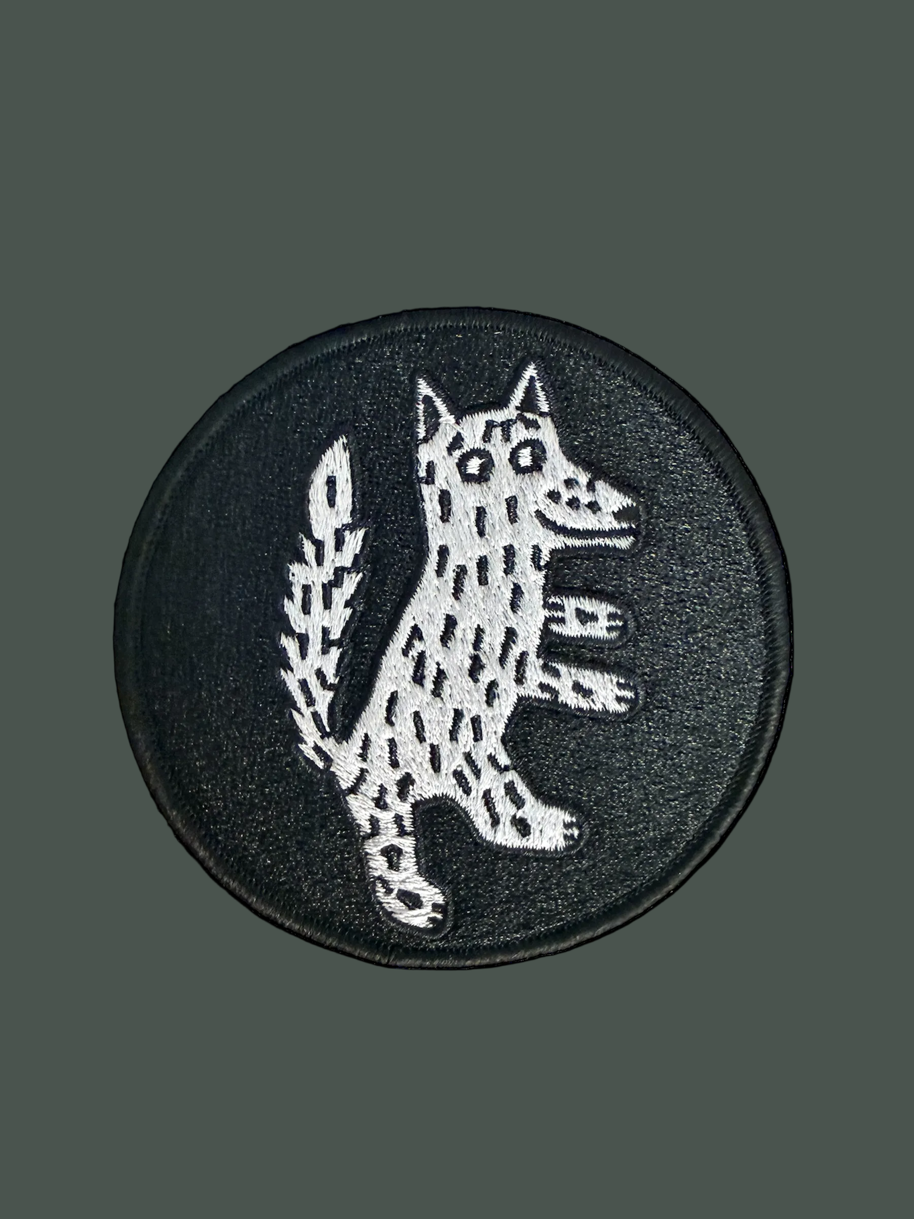 Velcro Patch Wolf Black & Silver