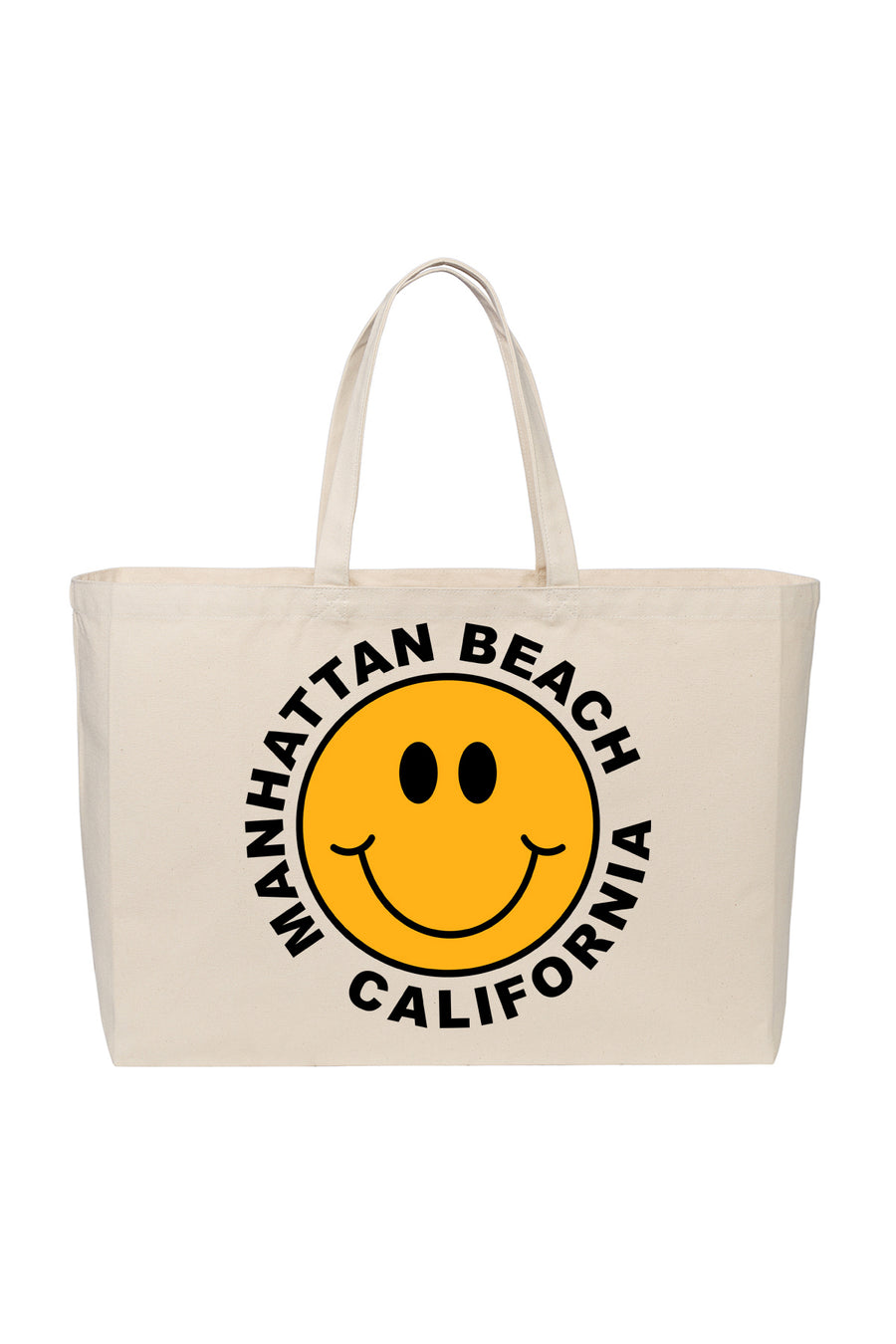 Tote Bag Smiley Face Manhattan Beach (Choose a City)