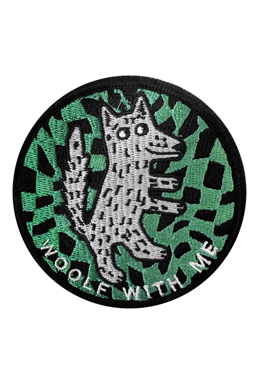 Velcro Patch Wolf Checkered