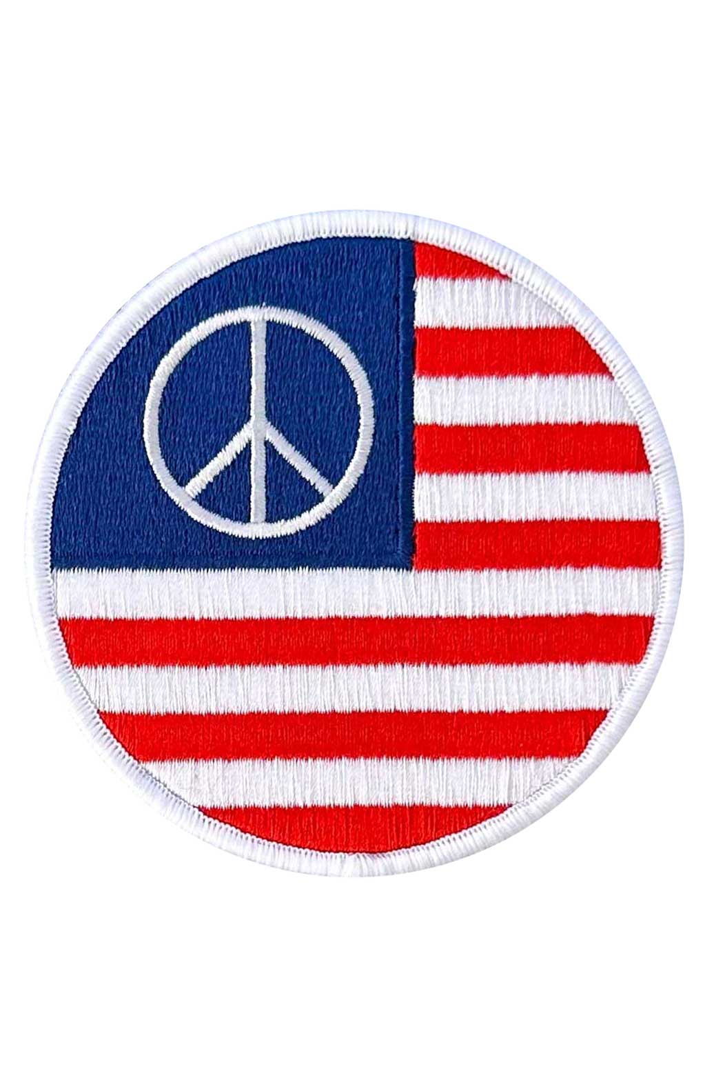 Velcro Patch USA Flag with Peace Sign