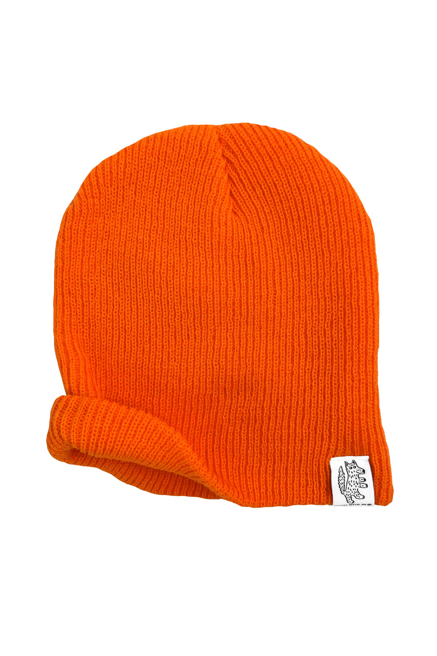 Rib Knit Beanie NEON Orange
