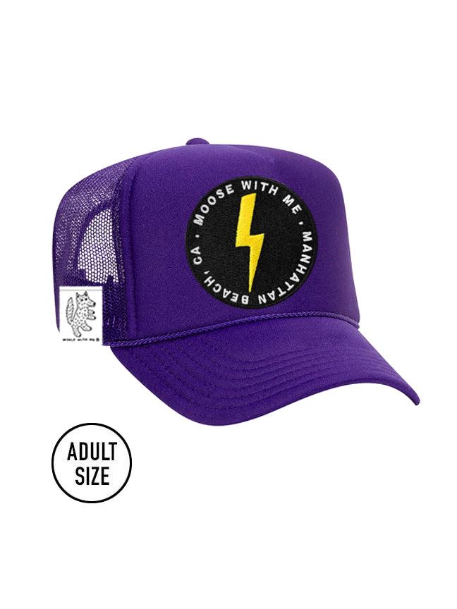 ADULT Trucker Hat with Interchangeable Velcro Patch (Purple)