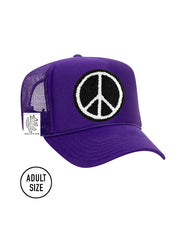 ADULT Trucker Hat with Interchangeable Velcro Patch (Purple)