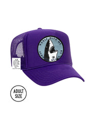 ADULT Trucker Hat with Interchangeable Velcro Patch (Purple)
