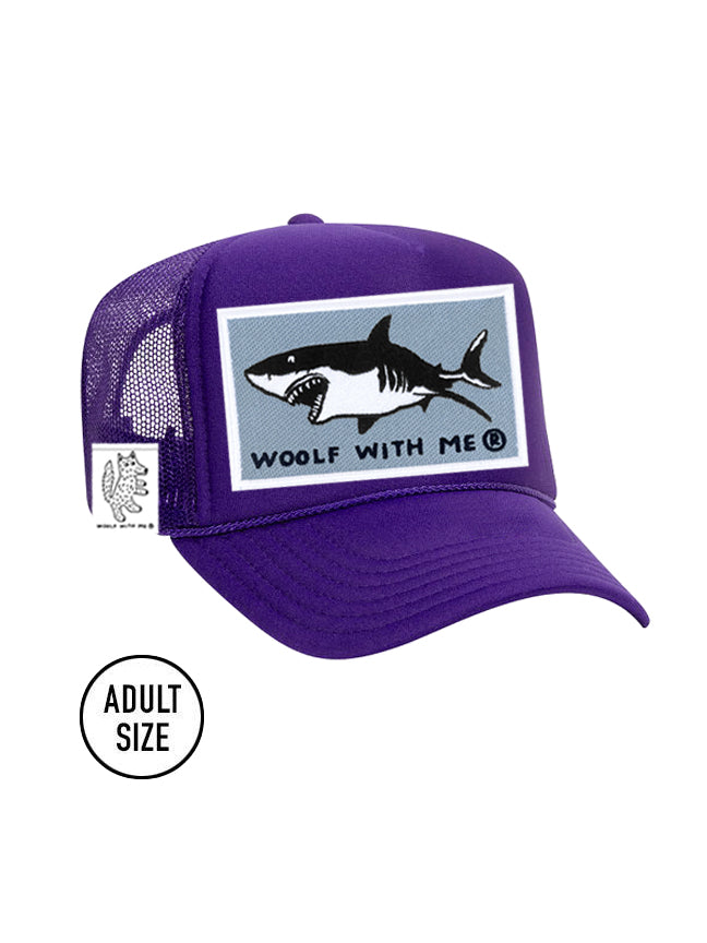 ADULT Trucker Hat Shark (Purple)
