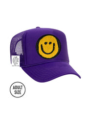 ADULT Trucker Hat with Interchangeable Velcro Patch (Purple)