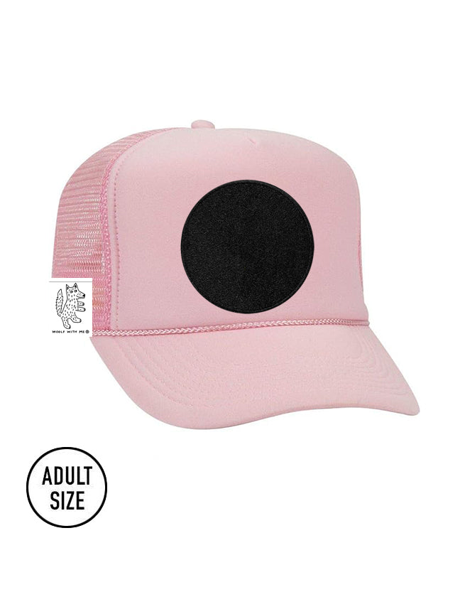 ADULT Customizable Trucker Hat, Patches Sold Separately (Light Pink)