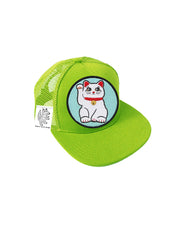 TODDLER Trucker Hat with Interchangeable Velcro Patch (Lime)