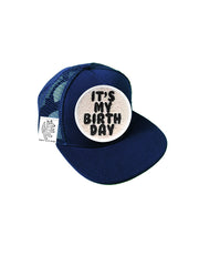 TODDLER Trucker Hat with Interchangeable Velcro Patch (Navy)