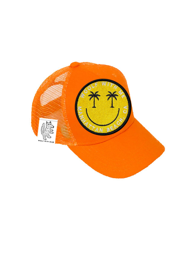 TODDLER Trucker Hat with Interchangeable Velcro Patch (Orange)