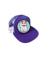 TODDLER Trucker Hat with Interchangeable Velcro Patch (Purple)
