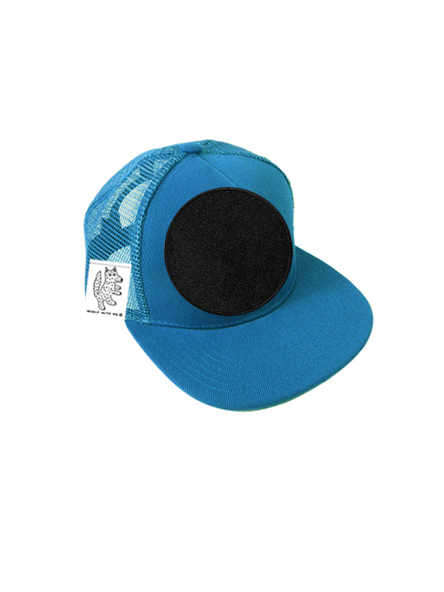 INFANT Trucker Hat with Interchangeable Velcro Patch (Turquoise)