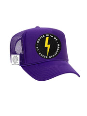 KIDS Trucker Hat with Interchangeable Velcro Patch (Purple)