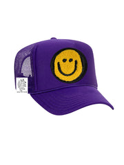 KIDS Trucker Hat with Interchangeable Velcro Patch (Purple)