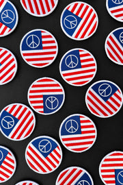 Velcro Patch USA Flag with Peace Sign