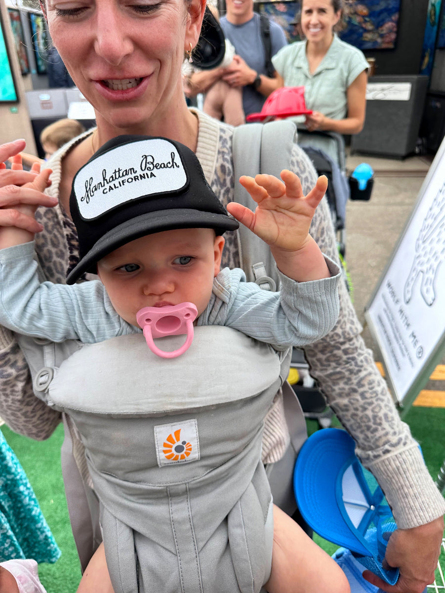 ★ TODDLER Trucker Hat with "Choose a City" Interchangeable Velcro Patch (Black)