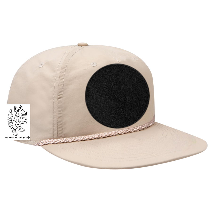 ADULT Customizable Nylon Flat Bill Baseball Hat (Cream)
