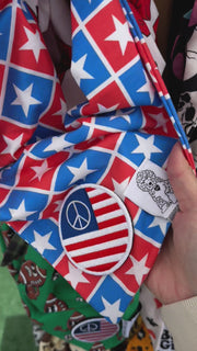 Dog Bandana Patriotic Stars - Customize with Interchangeable Velcro Patches